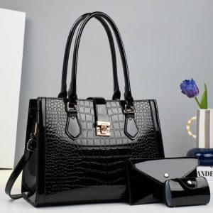 Bright Crocodile Pattern Leather women's handbag