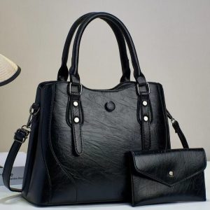Matte Colour Shoulder Bag with Purse