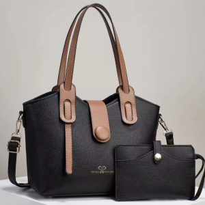 Duel Colour Long Striped Hand Bag with a Coin Pocket